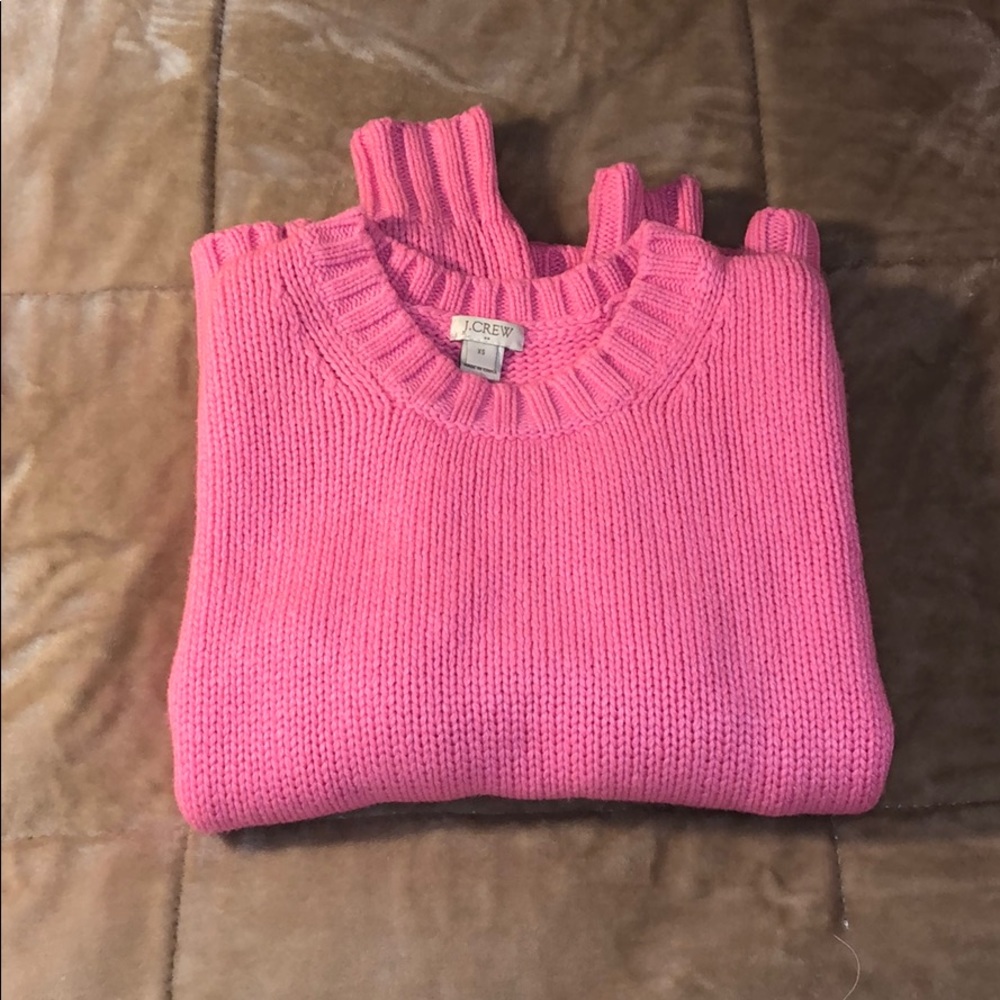 Hot pink J.Crew crew neck sweater